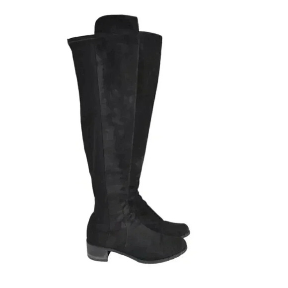 Stuart Weitzman Reserve Over  the Knee Suede Boots Black Suede Size 5.5 - Picture 4 of 13